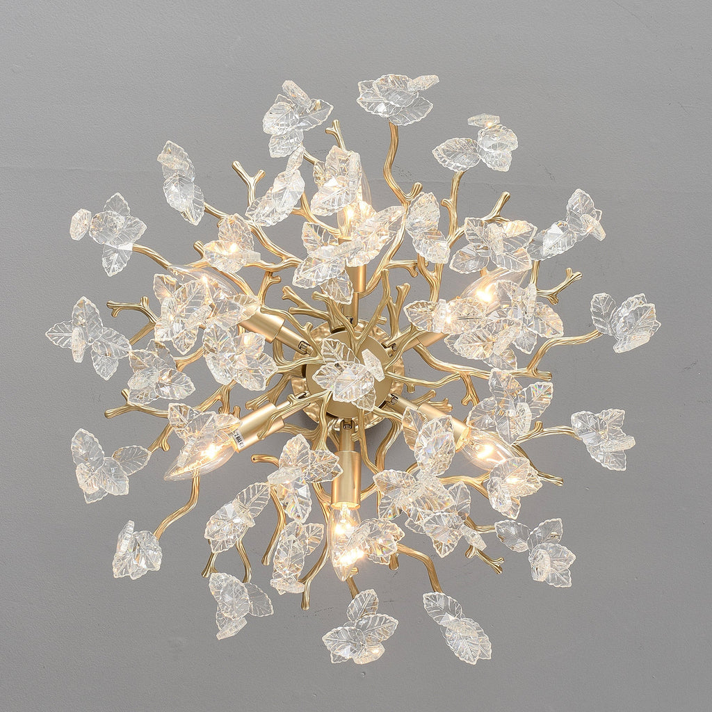 6-Light Chandelier Crystal Ceiling Lamp - Gold Finish