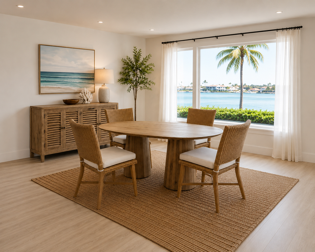 Mango Wood Dining Table (oval) - 71 x 35 x 30 in
