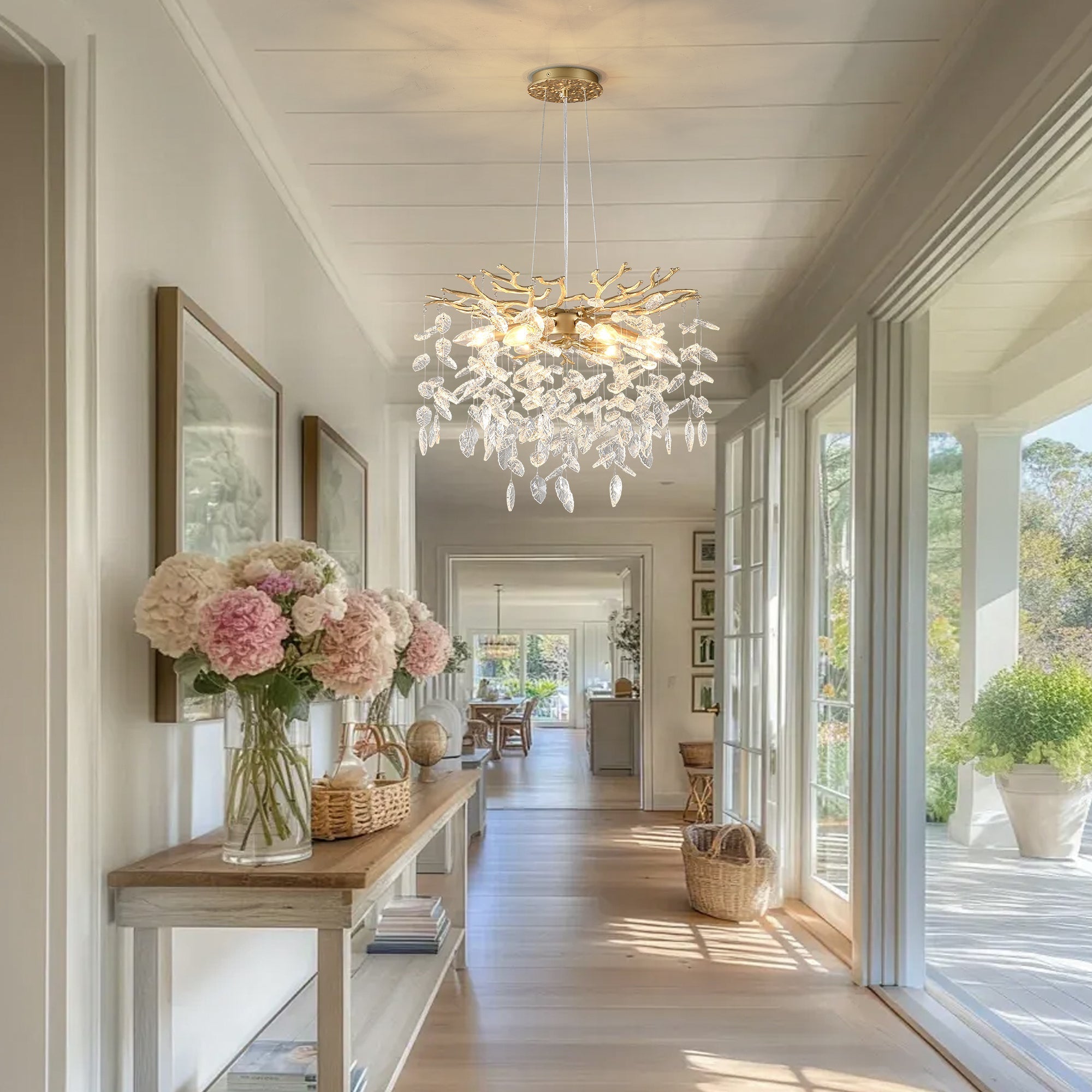 6-Light Chandelier Crystal Ceiling Lamp - Gold Finish