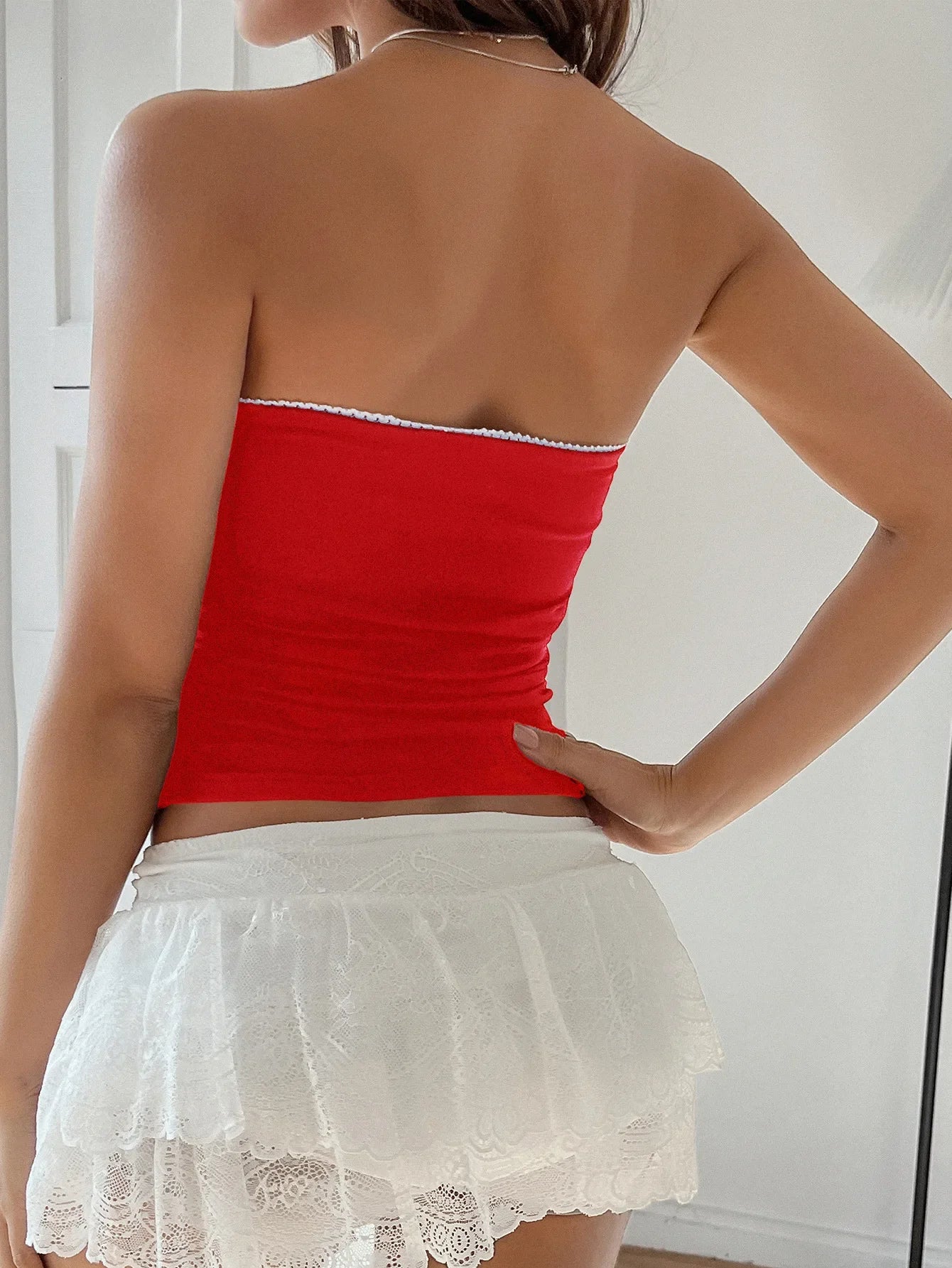 Spring Summer Women's Top Basic Bow Crop Top Lady Sweet Casual Tank Top Vacation Beach Dress up Korean Blouse Female Clothes