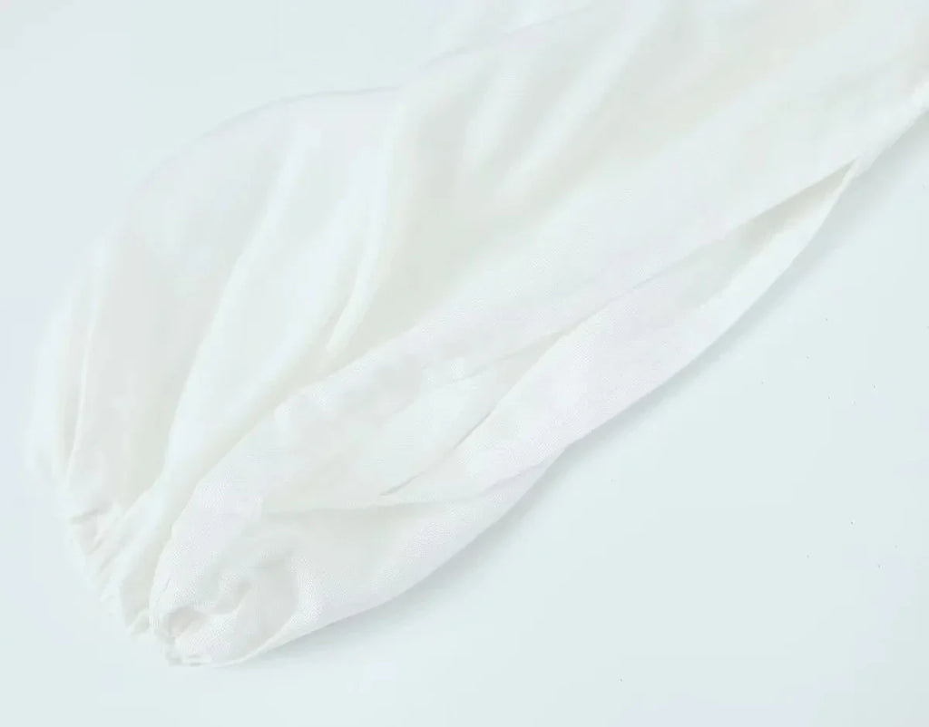 Foridol White Summer Linen Women Blouse Off Shoulder Lantern Sleeve Short Blouse Top 2025 Spring Smocked Pelpum Top New