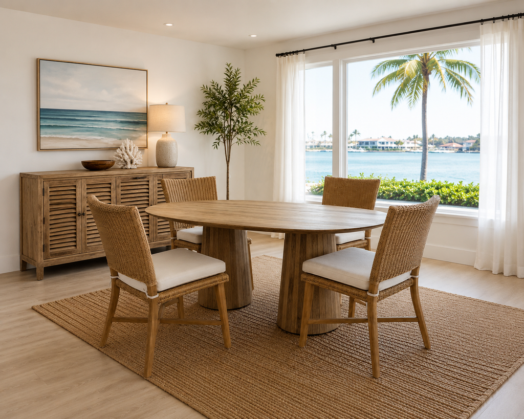 Mango Wood Dining Table (oval) - 71 x 35 x 30 in